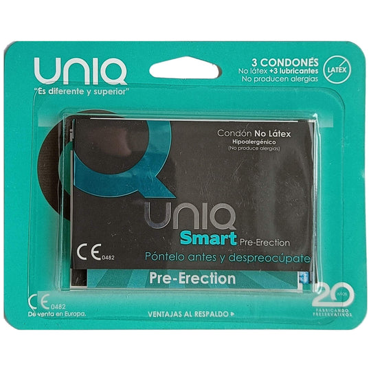 UNIQ Smart -  lateksiton hartsikondomi, 3 kpl