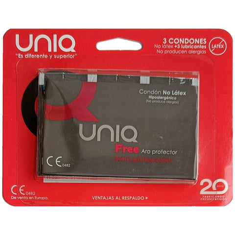 UNIQ Free - lateksiton hartsikondomi, 3 kpl